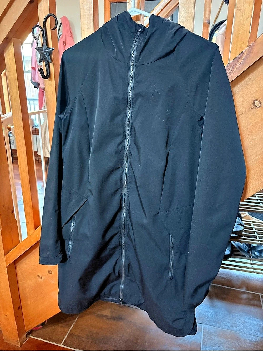 Lululemon Waterproof Fishtail Rain Coat Black Jacket